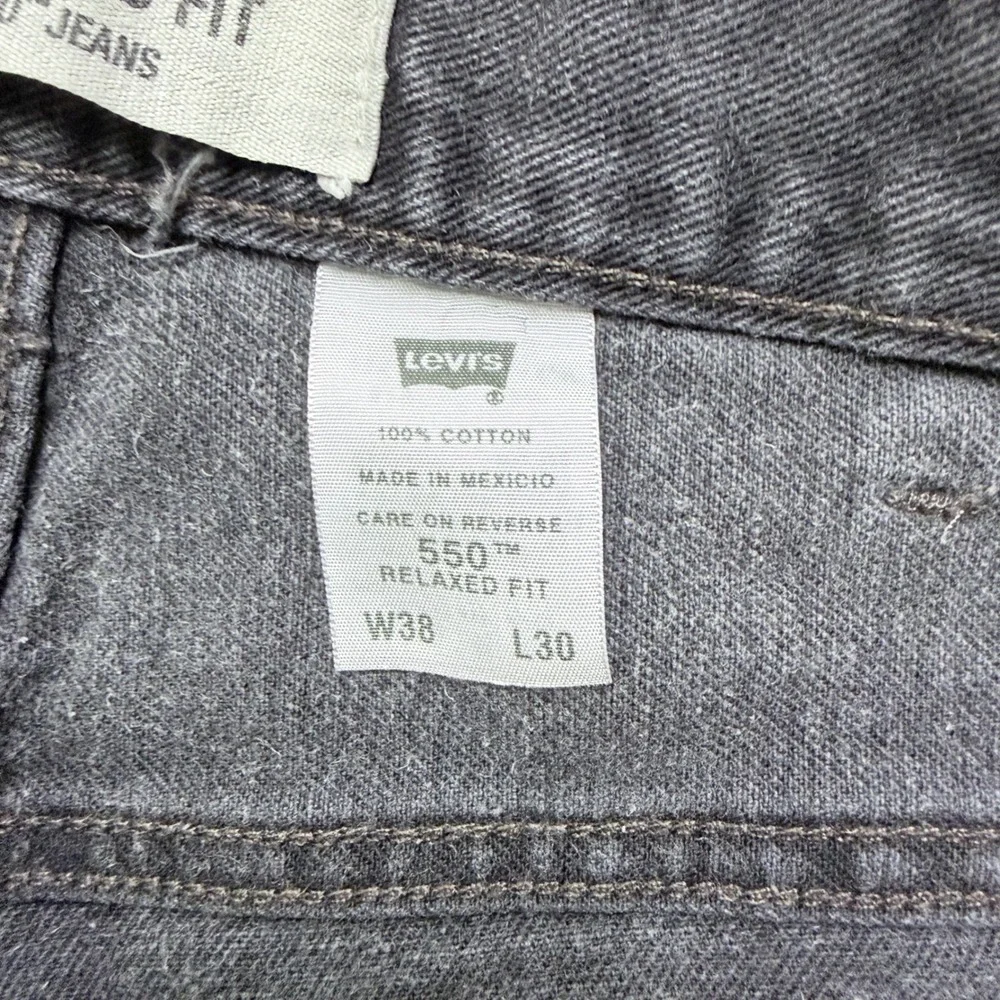 Levi's Jeans 550 Relaxed Fit‎ Black Tapered Leg Denim W38 L30